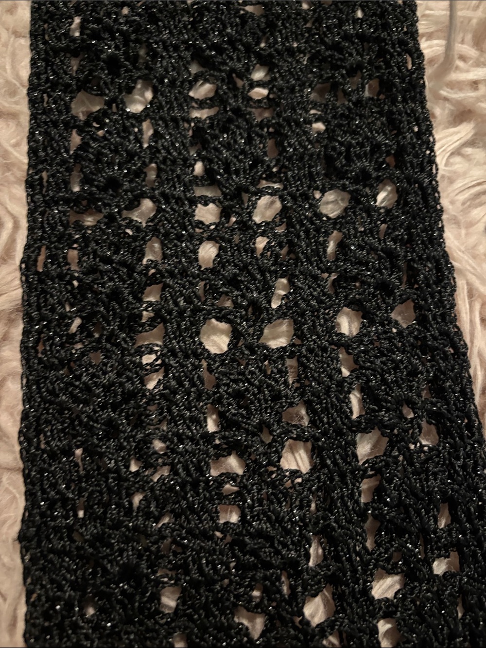 New York & Company Crochet Knit Fringe Scarf/Belt - Picture 8 of 8